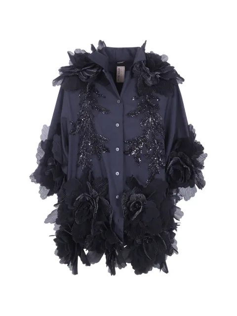 Antonio Marras floral-appliqué sequin-embellished shirt