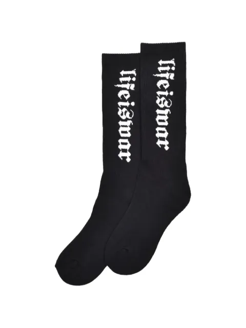 lifeiswar logo-print ribbed socks