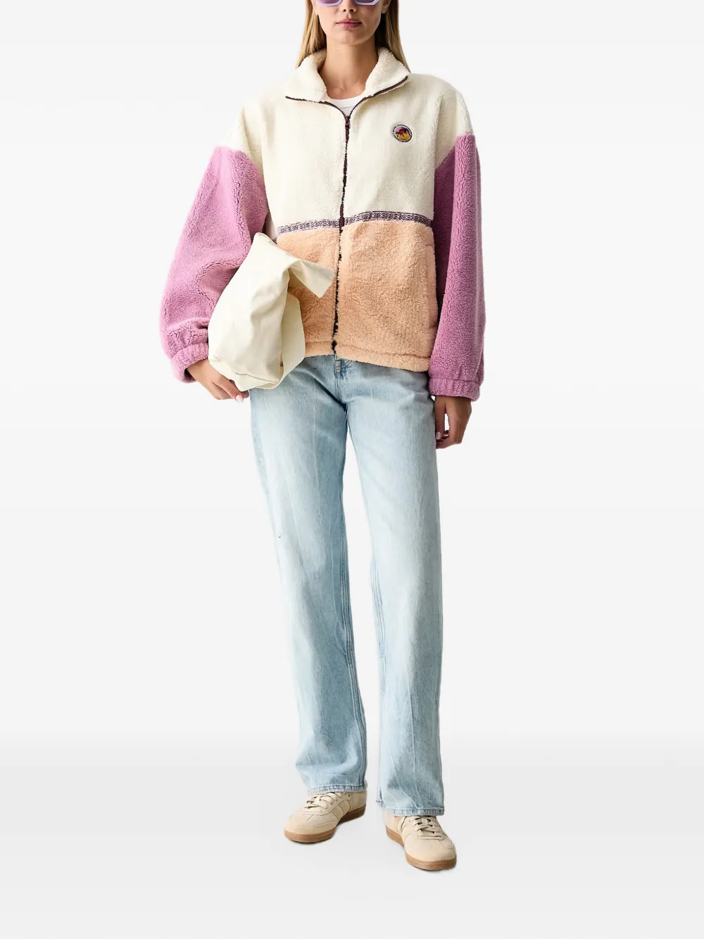 Rip Curl Surf Revival Heritage jack met colourblocking en rits Beige