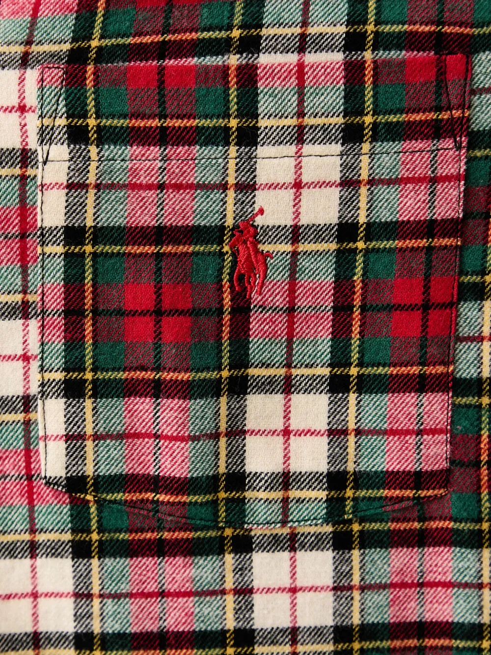Polo Ralph Lauren Geruite nachtpon met knopen Rood