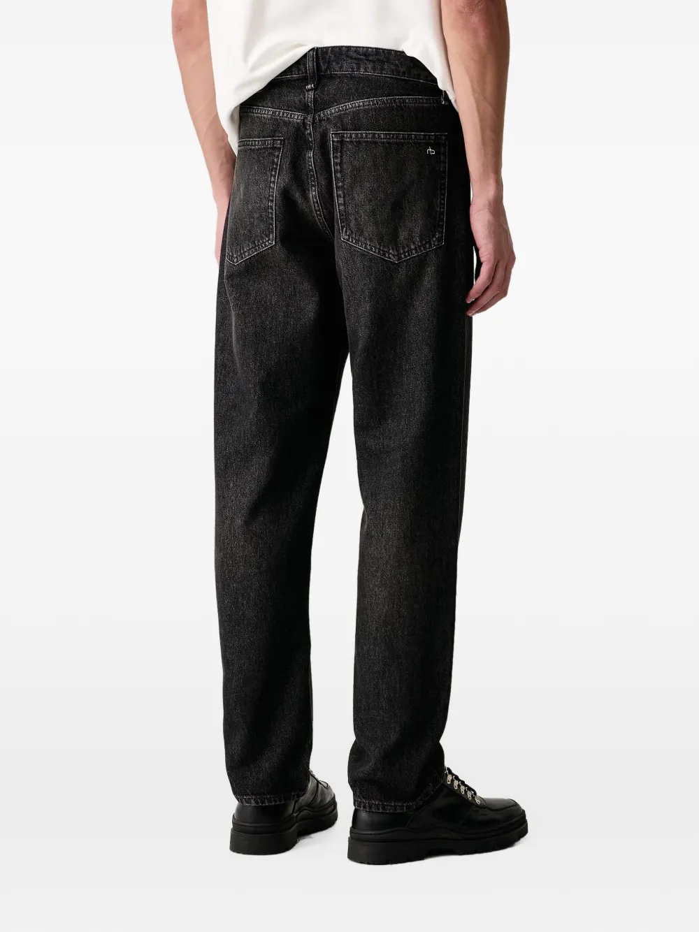 rag & bone Fit 4 straight jeans met vervaagd effect Zwart