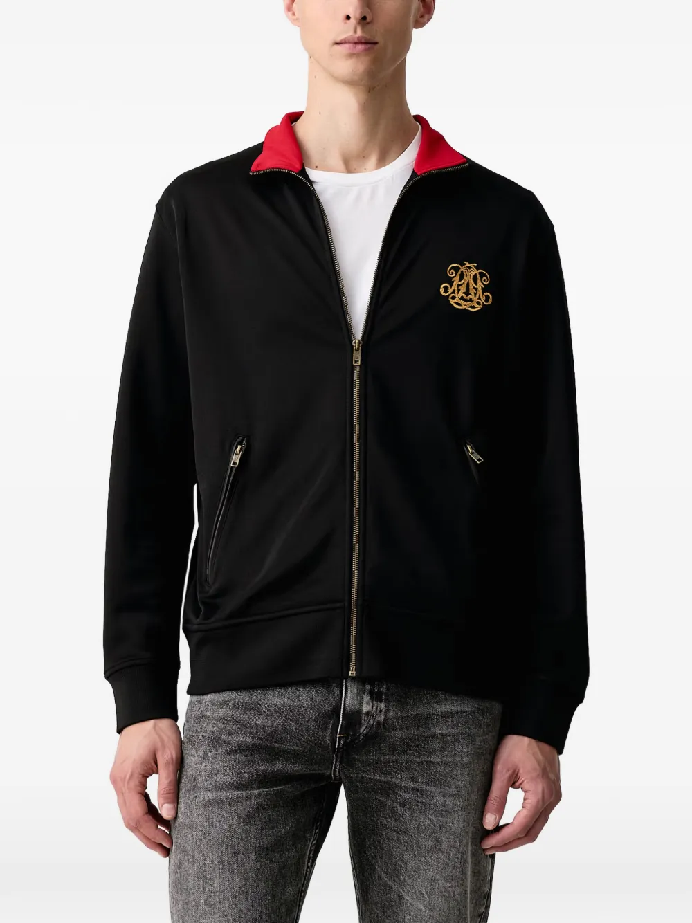 Polo Ralph Lauren logo-embroidered zip-up sweatshirt - Nero