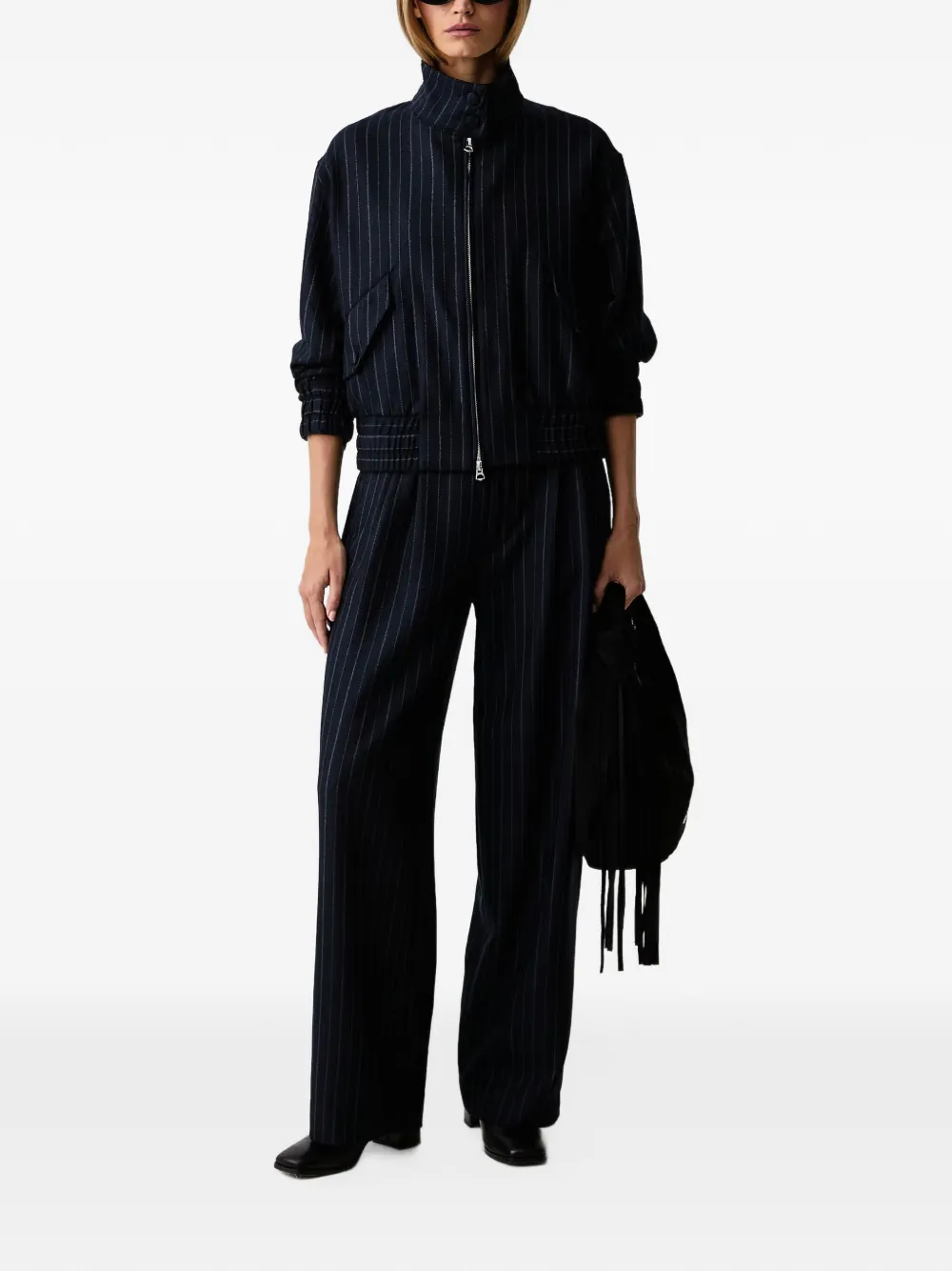 rag & bone Lawrence plooibroek met krijtstreep Blauw