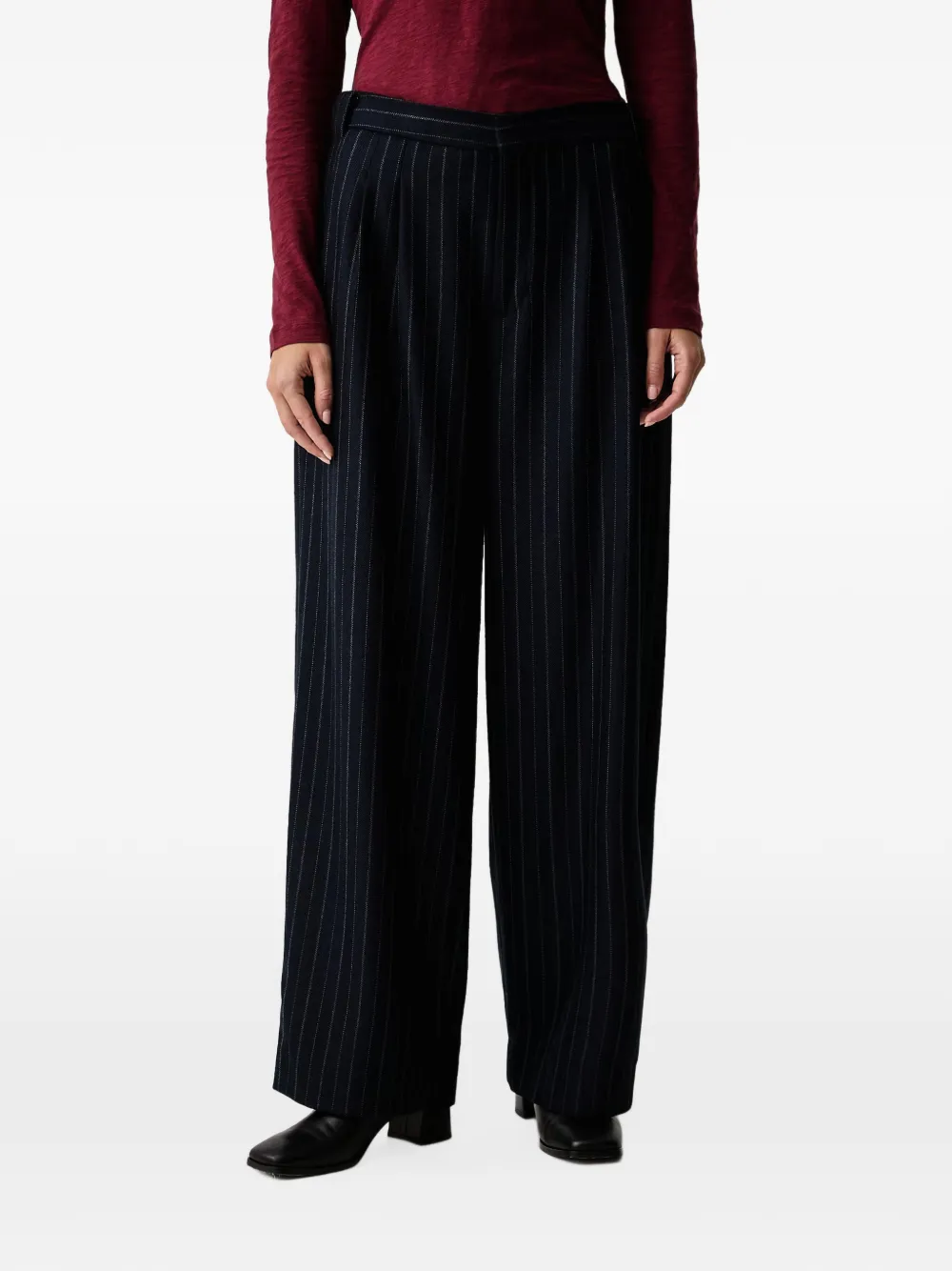 Rag & bone Lawrence plooibroek met krijtstreep Blauw
