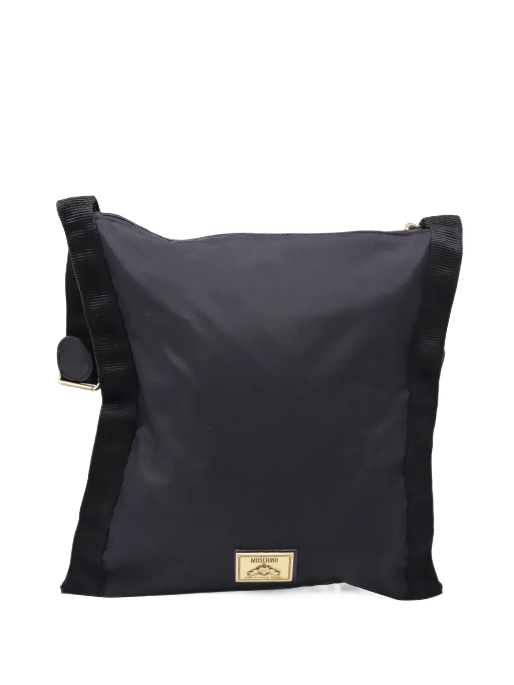 Moschino Pre-Owned logo-plaque crossbody bag - Black