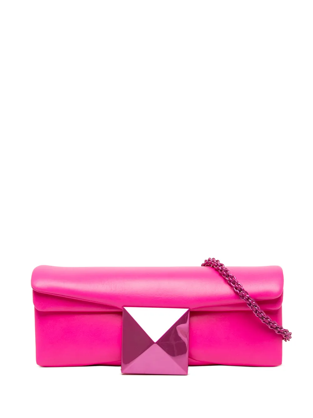 Valentino Garavani Pre-Owned 2018-2026 Nappa One Stud Clutch with Chain crossbody bag - Rosa