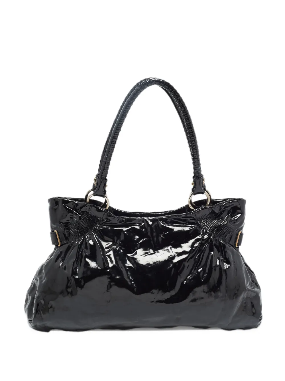 Ferragamo Pre-Owned Ava ruched shoulder bag - Black
