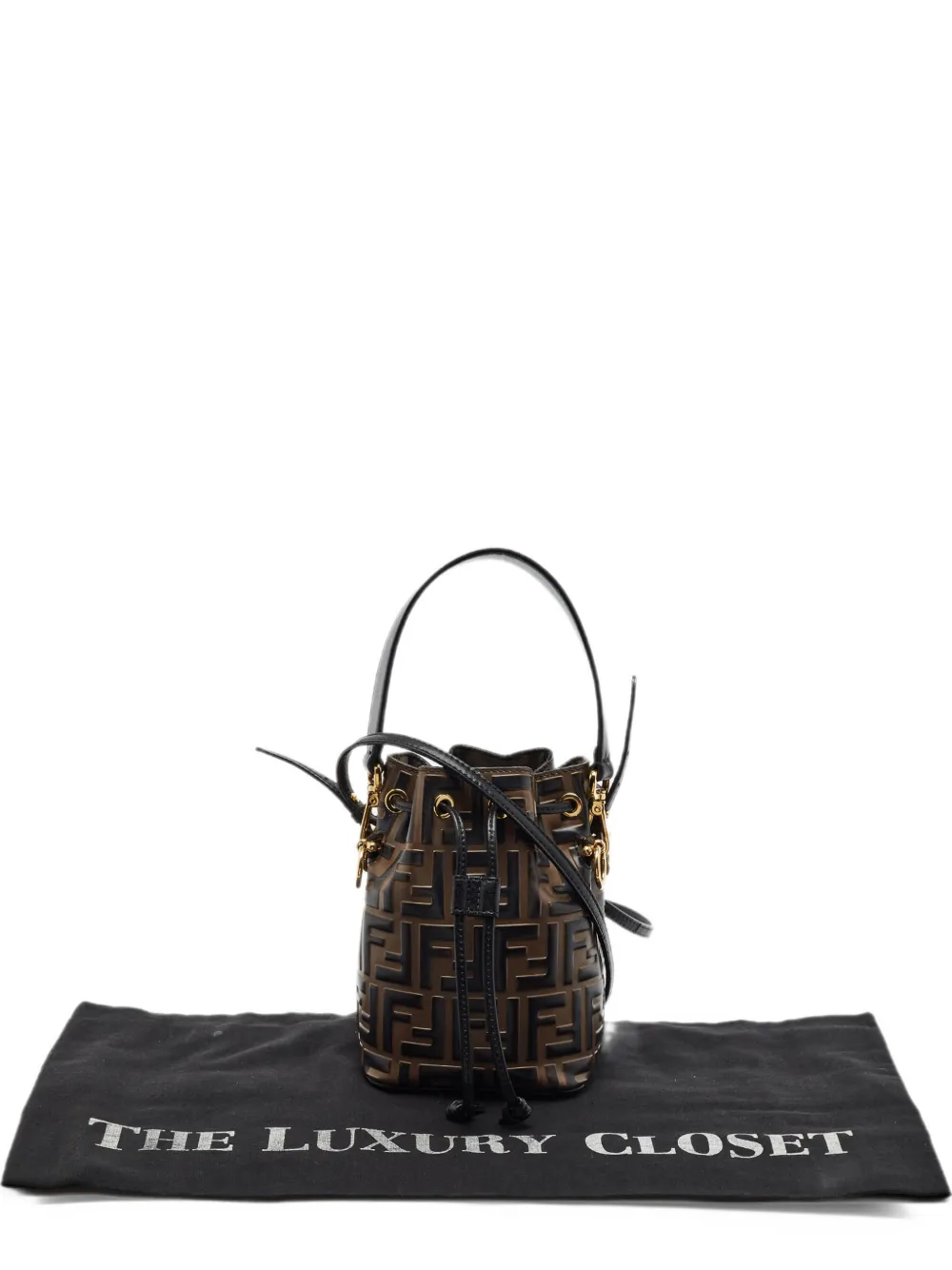 Fendi Pre-Owned 2020s Mon Tresor Zucca-embossed bucket bag - Brown