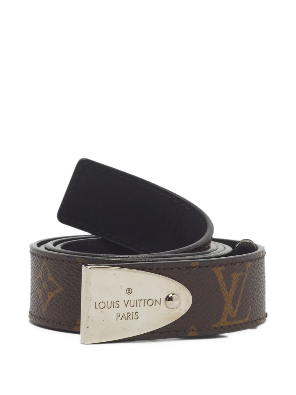 Louis Vuitton Pre-Owned 2010 monogram logo-plaque belt - Brown