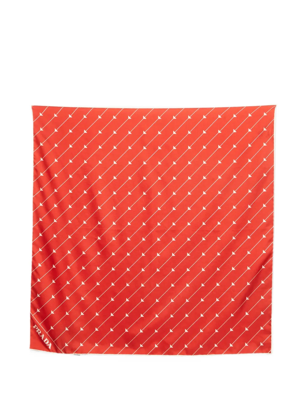 Prada Pre-Owned Triangle print square scarf - Rosso