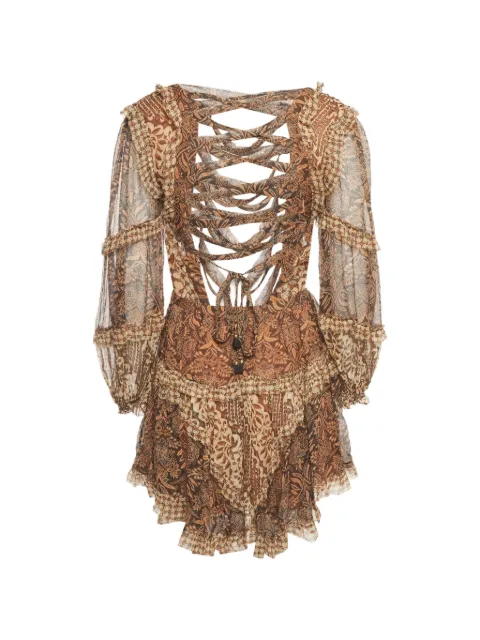 ZIMMERMANN asymmetrisk Tali kjole med batiktryk