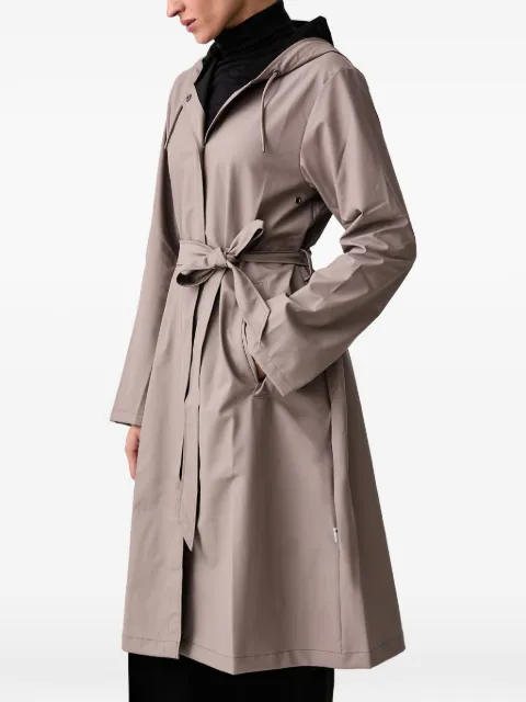 Rains W belted hooded jacket