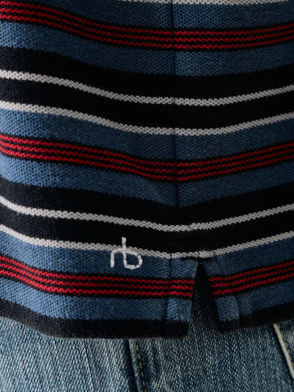 rag & bone Gestreept poloshirt Blauw