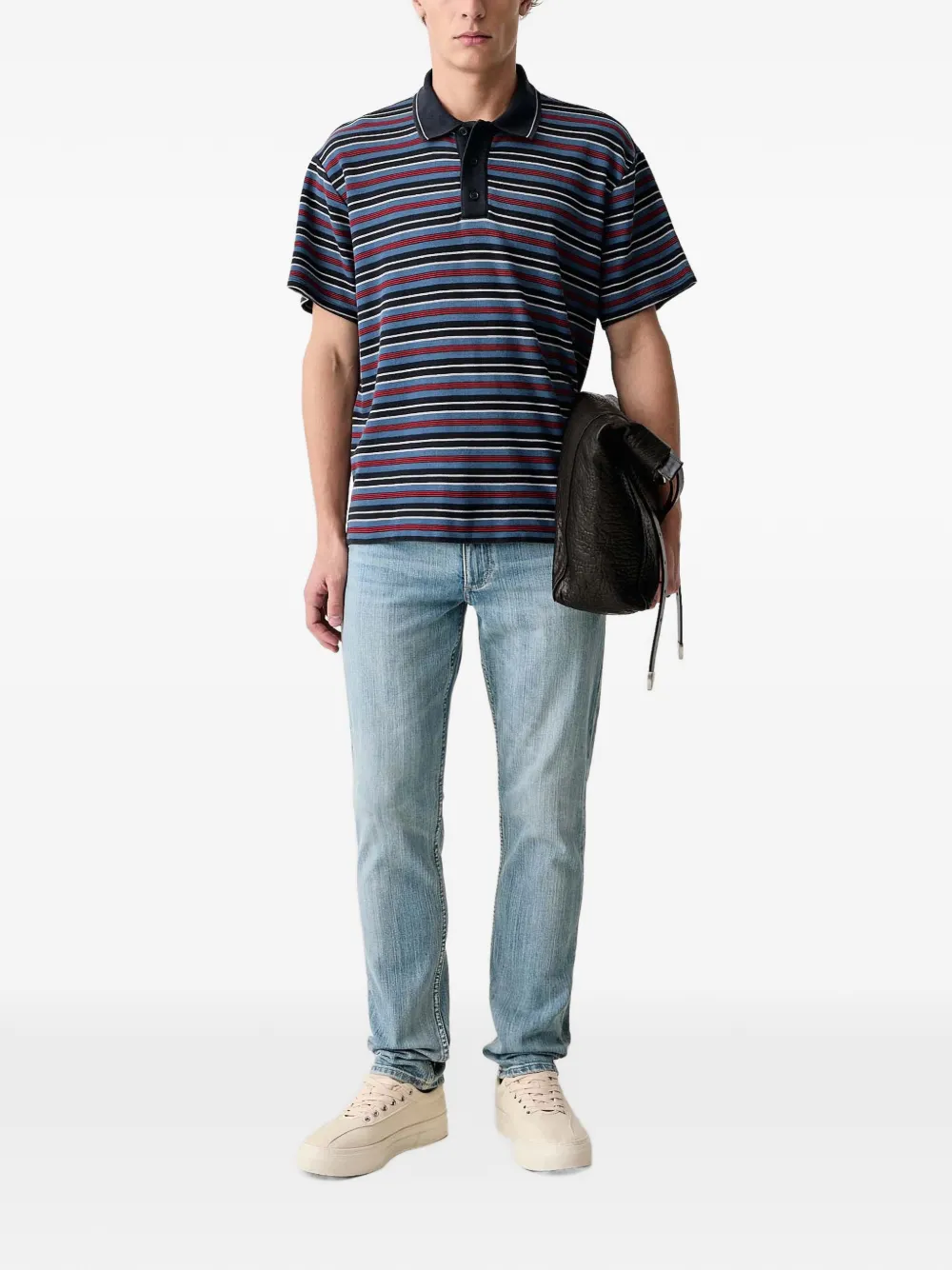 rag & bone Gestreept poloshirt Blauw
