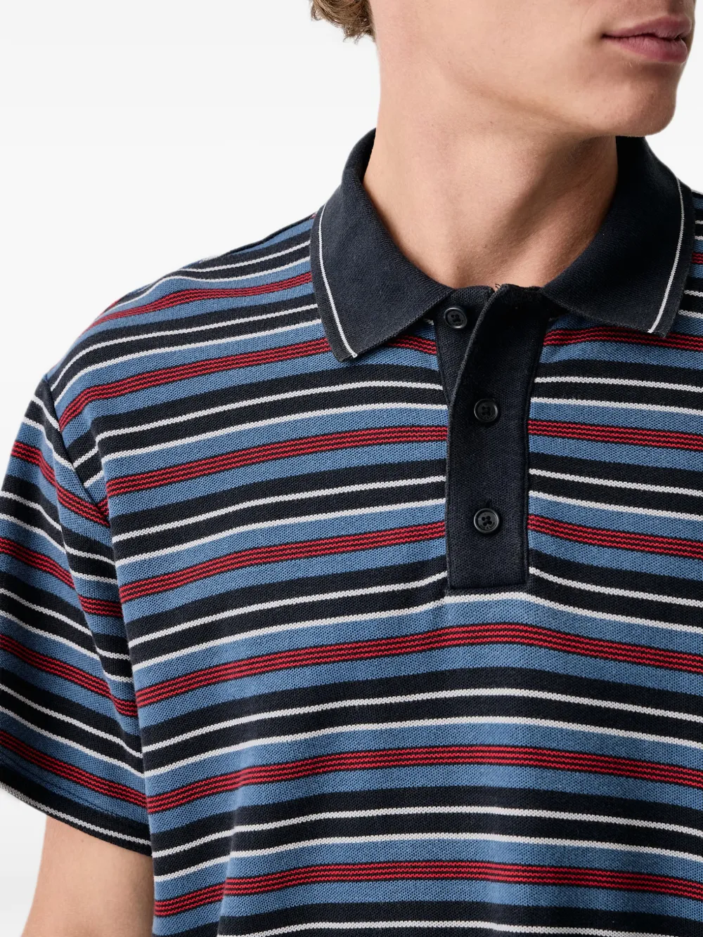 rag & bone Gestreept poloshirt Blauw