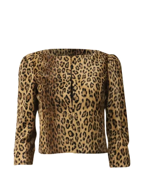 Milly Leopard-print cropped blazer