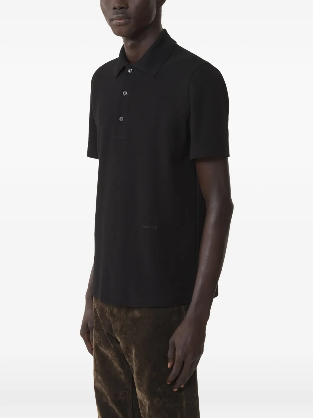 Lanvin polo shirt in pique cotton Zwart