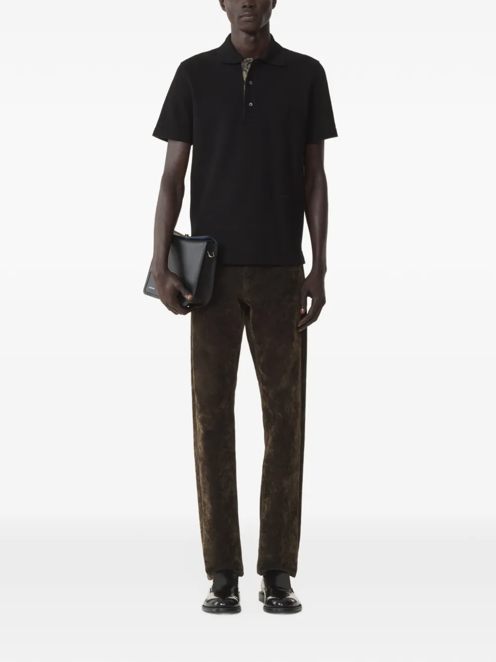 Lanvin polo shirt in pique cotton Zwart