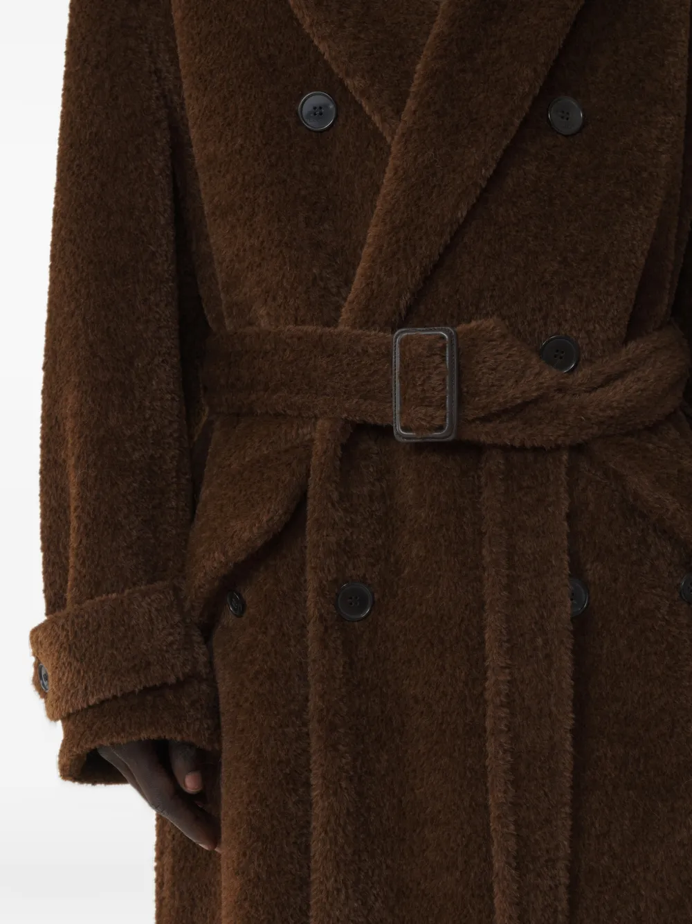 Lanvin loose-fit trench coat in alpaca wool Bruin
