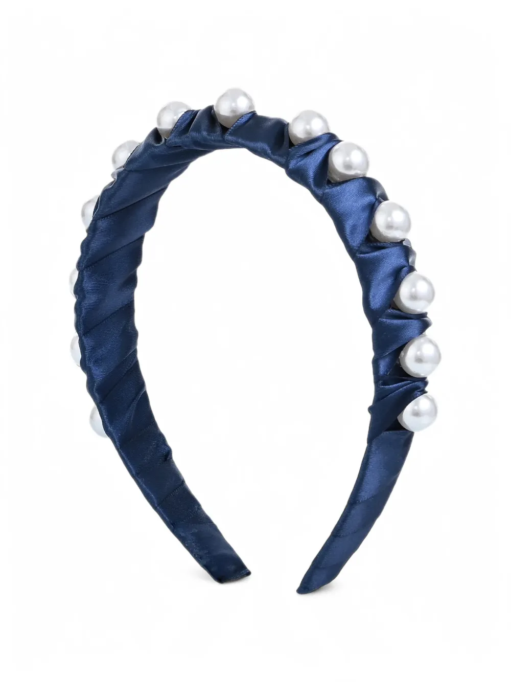 Mimi Tutu faux-pearl pleated headband - Blue