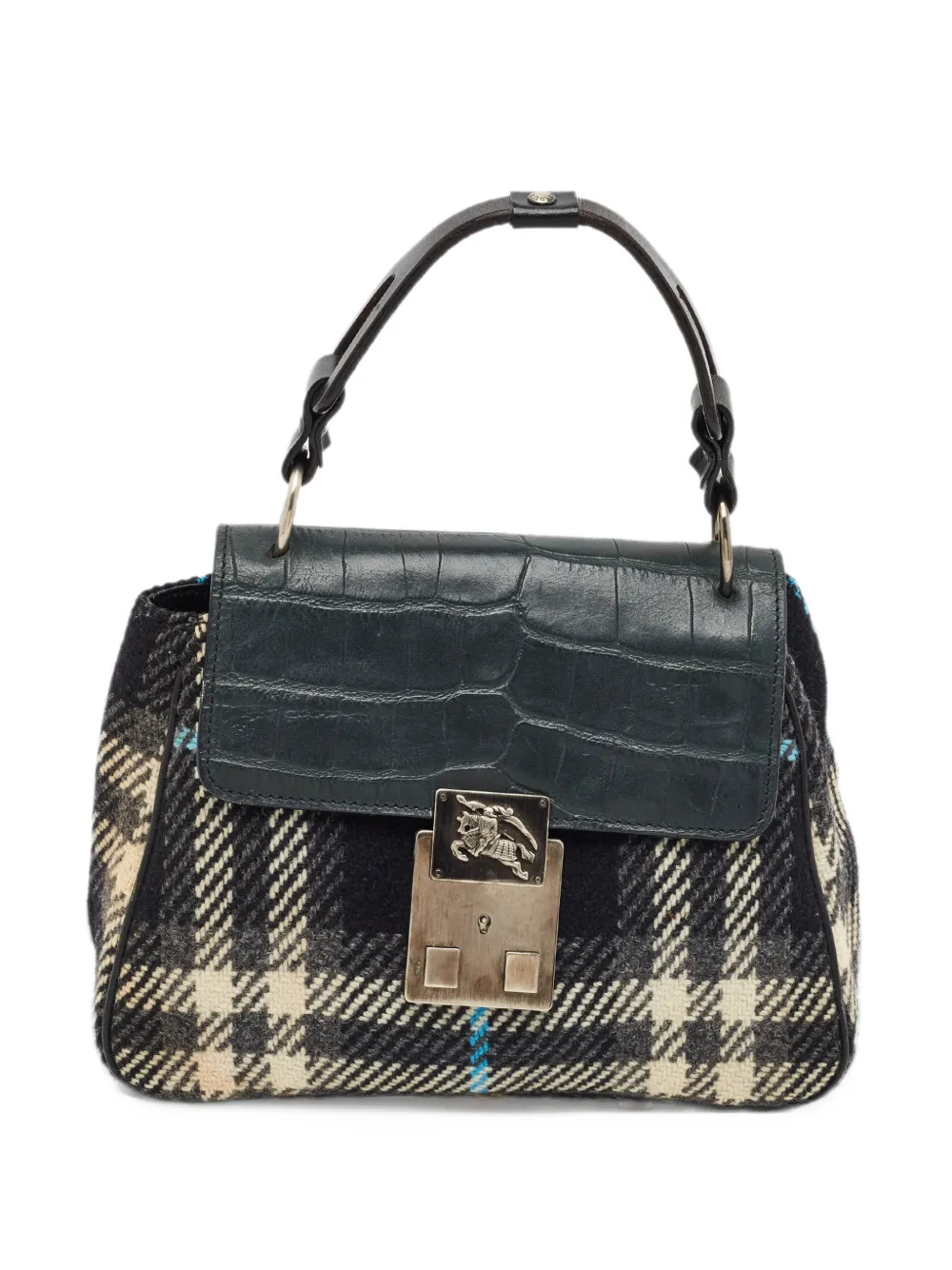 Burberry Pre-Owned Small croc-embossed Satchel Bag | Black | FARFETCH