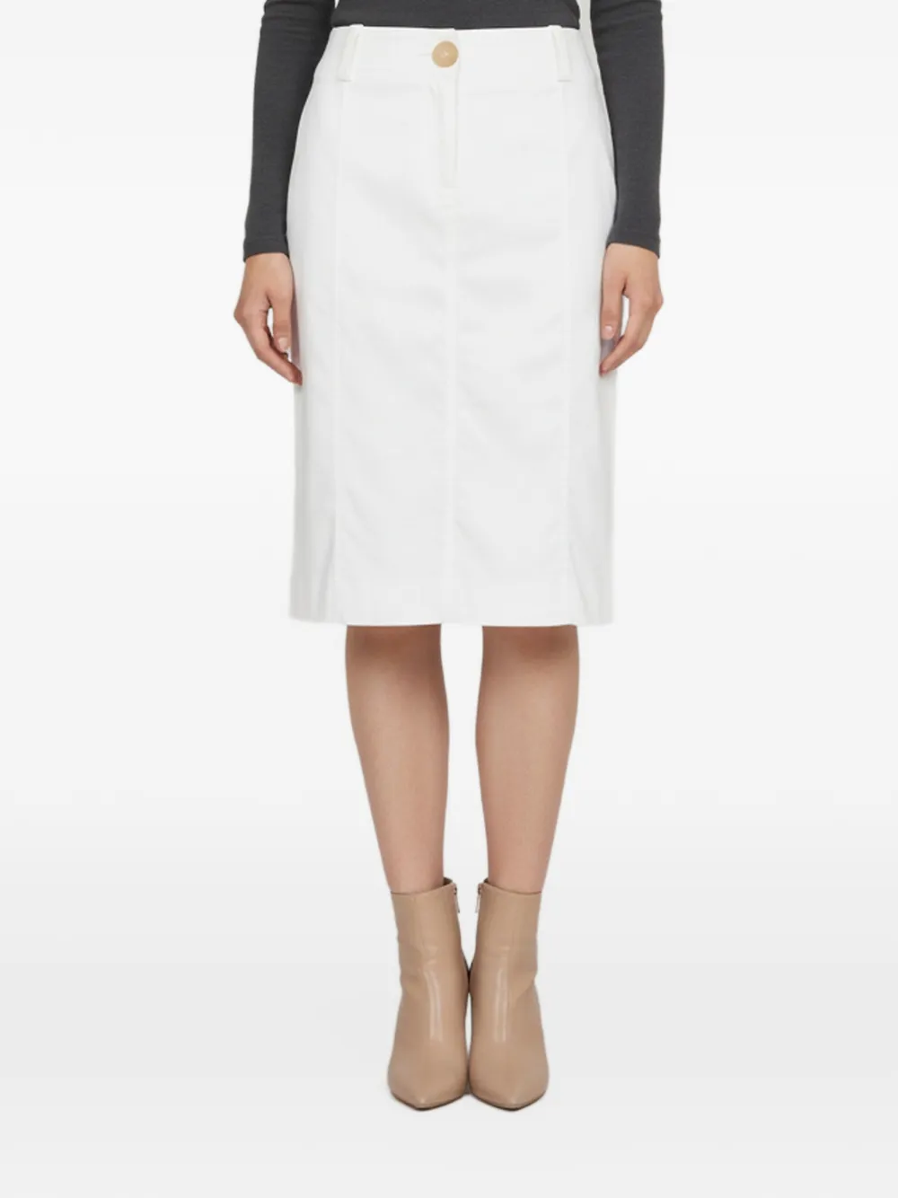 Burberry Pre-Owned slim-fit midi skirt - Bianco