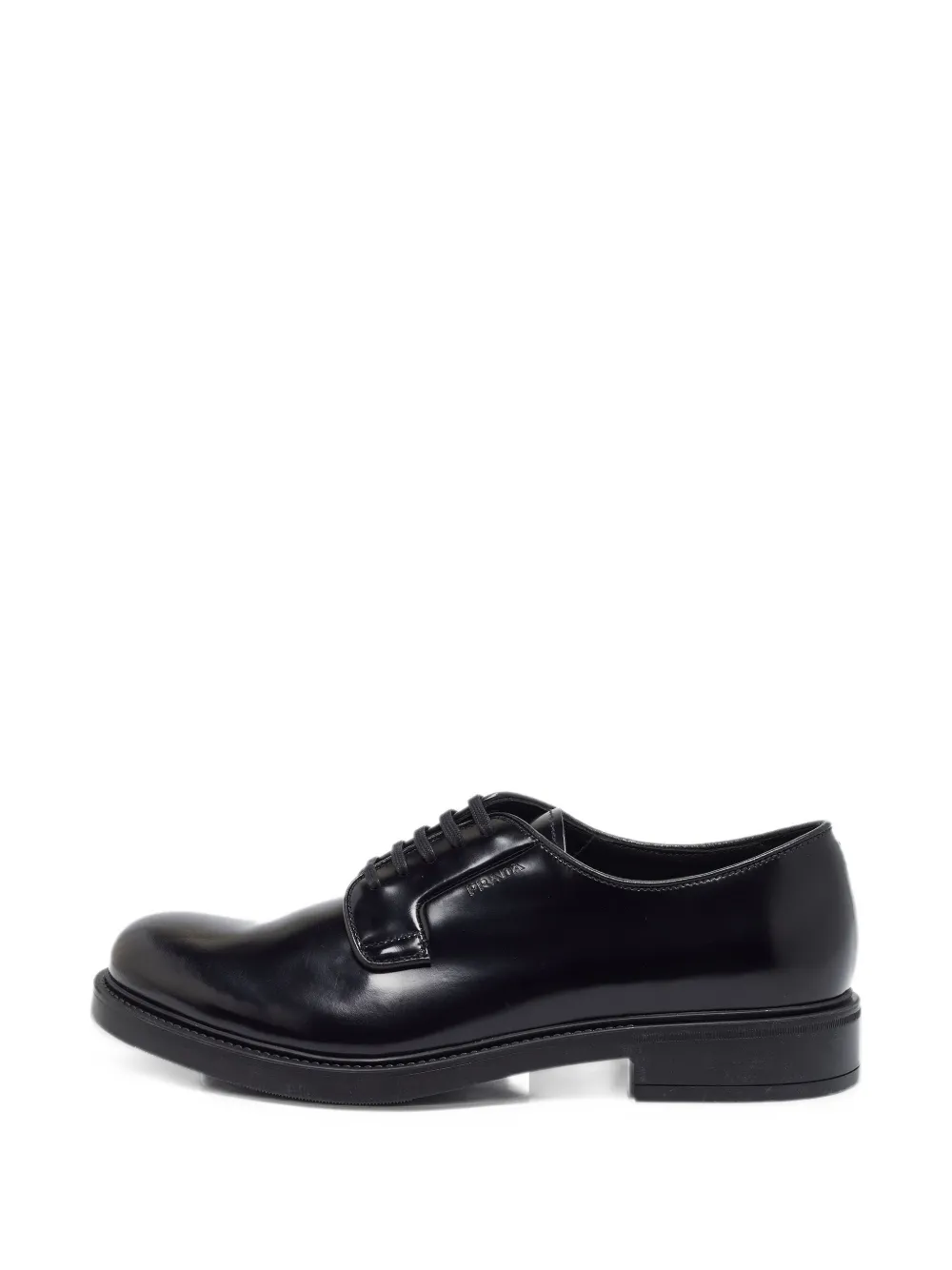 Prada Pre-Owned Spazzolato lace-up derby shoes - Black