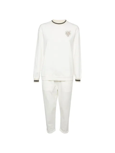 Brunello Cucinelli Vintage crystal-embellished knit tracksuit