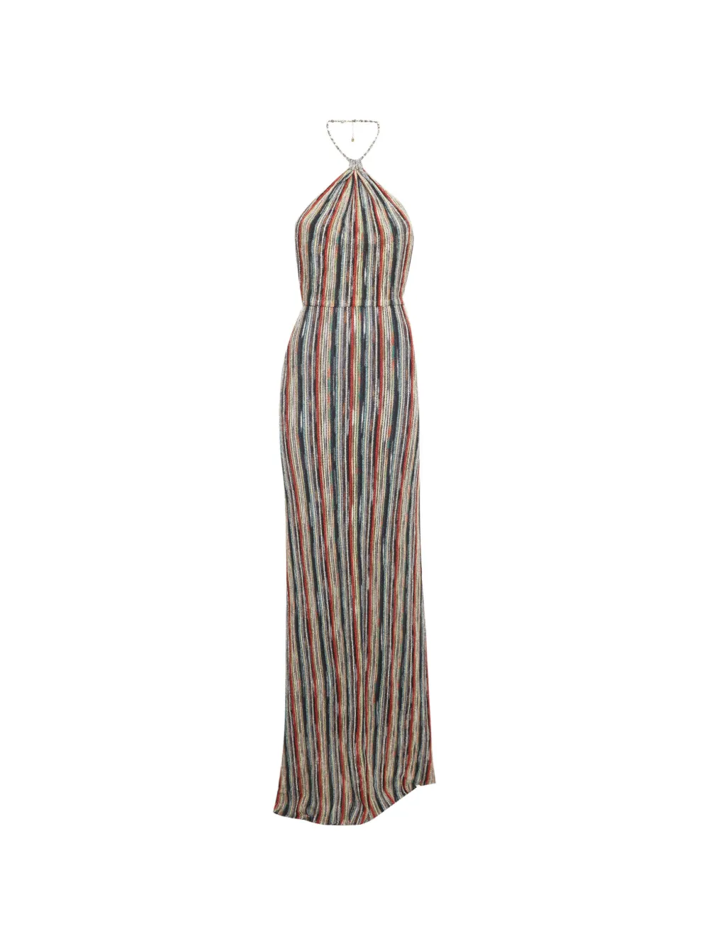 Missoni Pre-Owned striped halterneck maxi dress - Blu