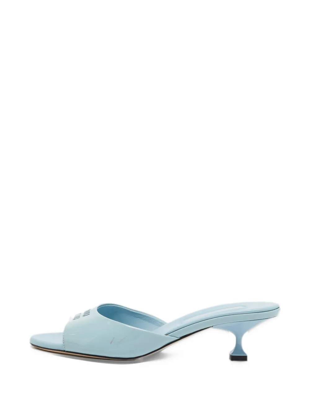 Miu Miu Pre-Owned logo cut-out patent-leather sandals - Blu
