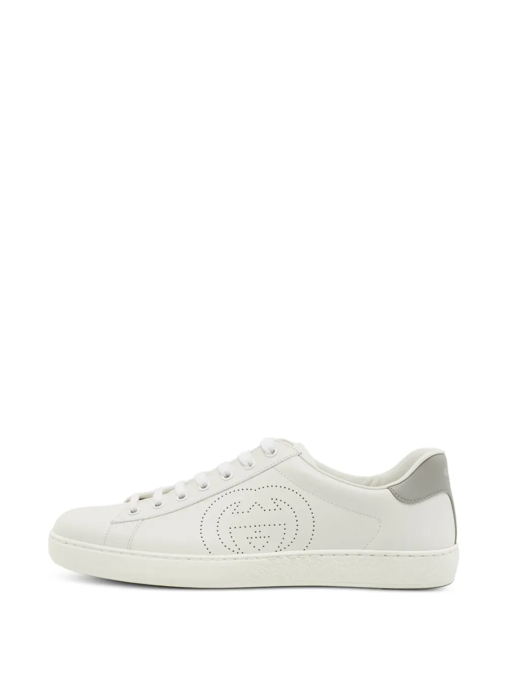 Gucci Pre-Owned Ace Interlocking G 穿孔运动鞋 | 白色 | Image 1