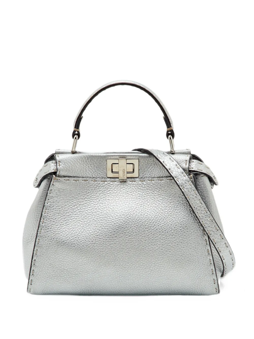 Fendi Pre-Owned 2016 mini Selleria Peekaboo tote bag - Silver