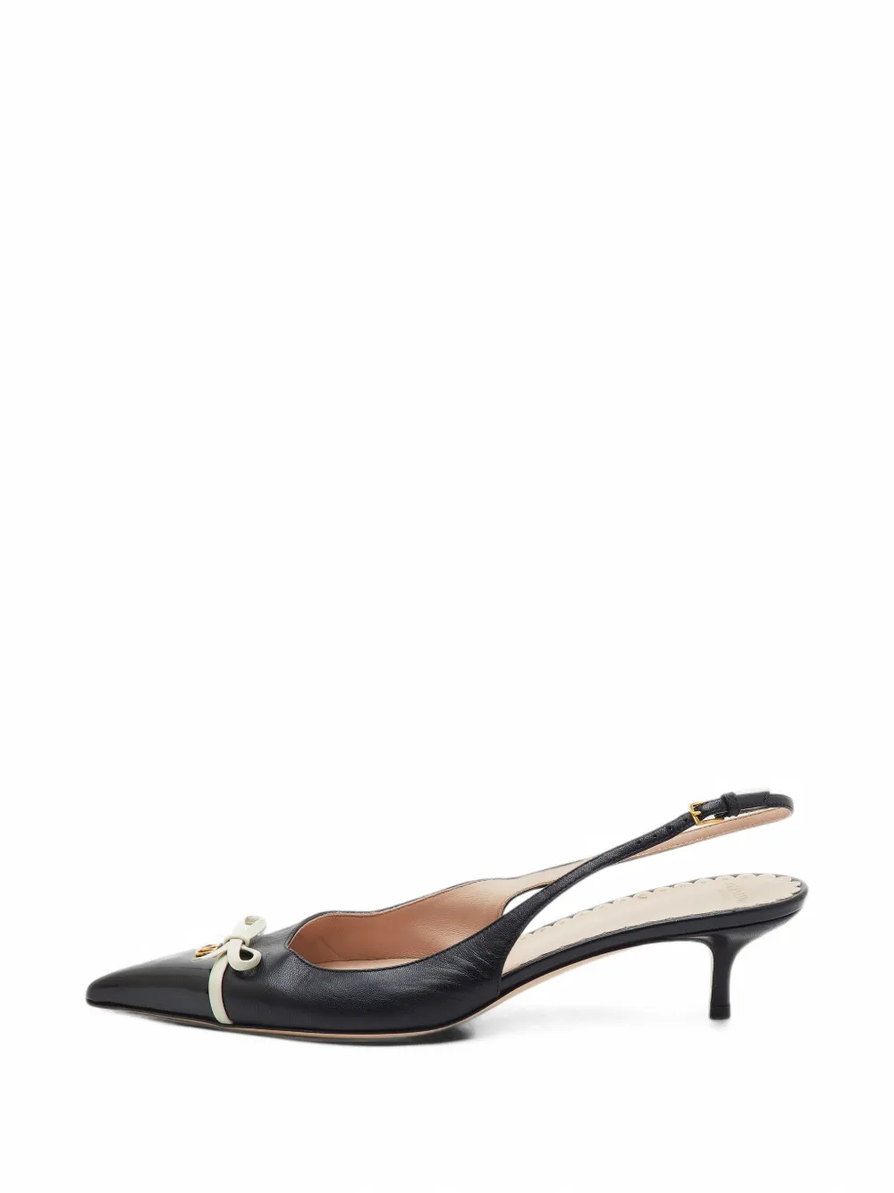 Valentino Garavani Pre-Owned V logo bow slingback pumps - Nero