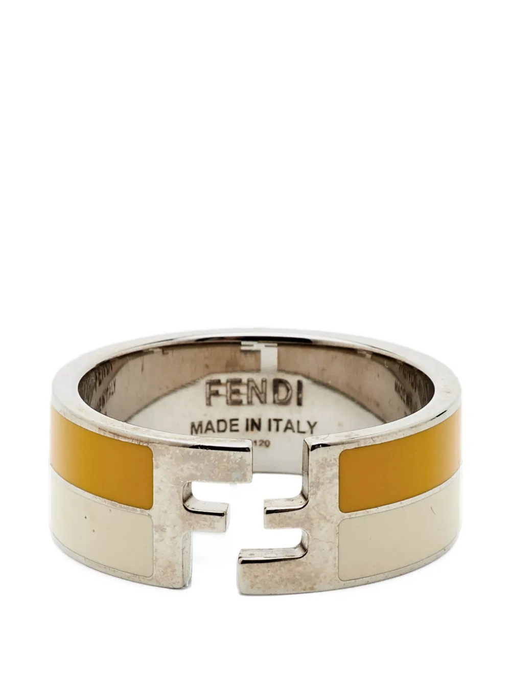 Fendi Pre-Owned FF enamel ring - Silver