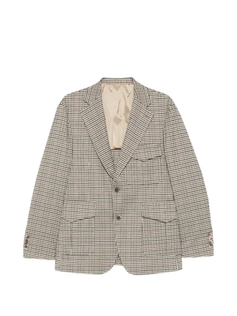 officina sartoriale gingham-check single-breasted blazer