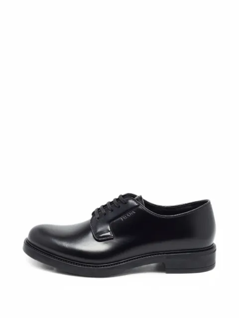Prada Pre-Owned brushed-leather Derby shoes