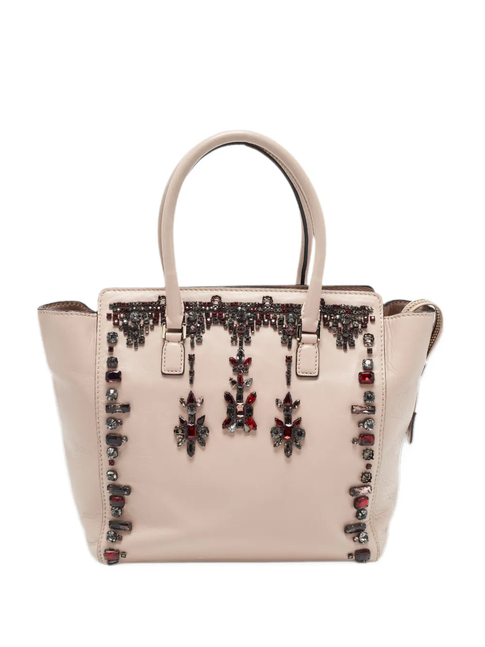Valentino Garavani Pre-Owned crystal-embellished trapeze tote bag - Rosa