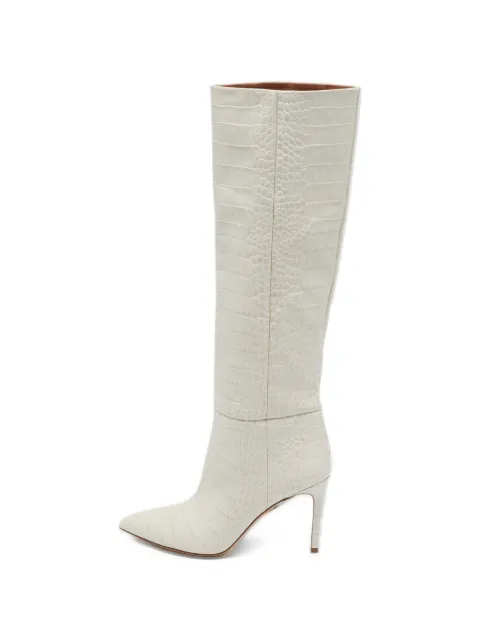 Paris Texas croc-embossed leather knee-high boots