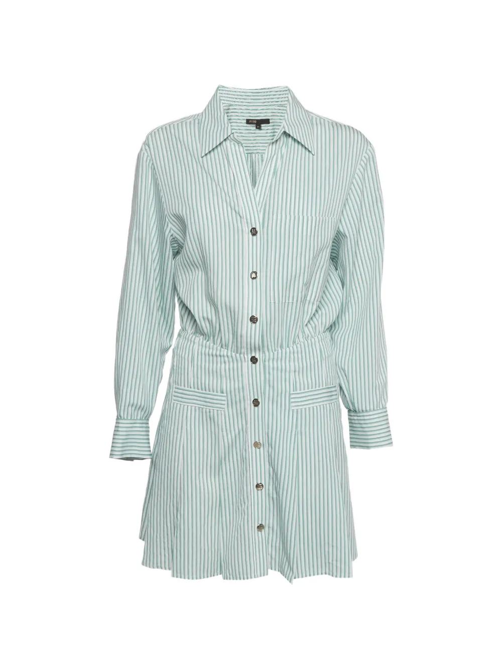 Maje striped pleated mini dress - Verde
