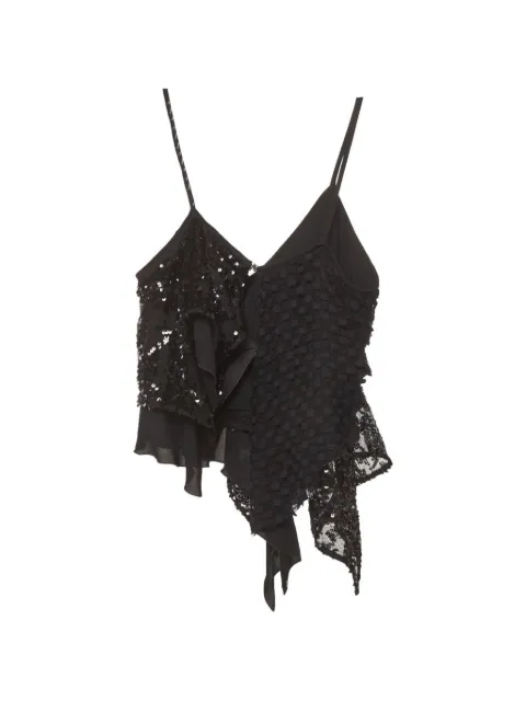 The Attico haut asymétrique à ornements en sequins Thelma
