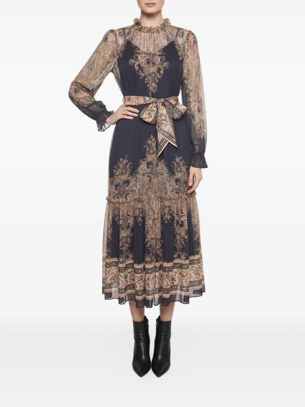 ZIMMERMANN Natura garden-print midi dress - Blu