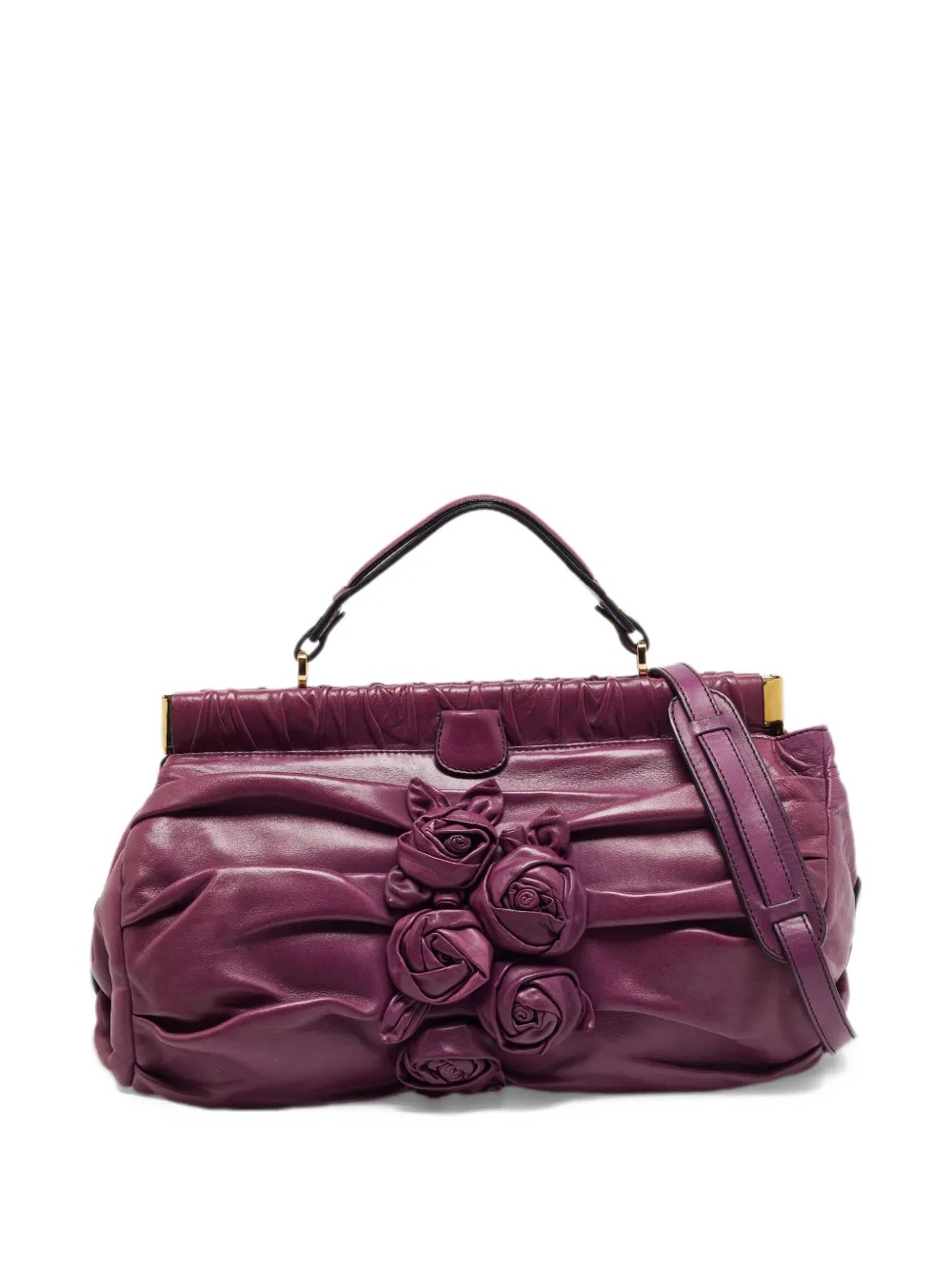 Valentino Garavani Pre-Owned Rose appliqué top tote bag - Viola