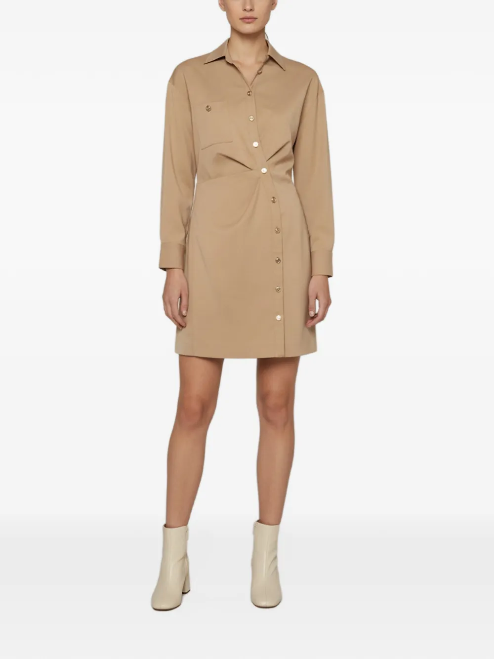 Maje buttoned mini dress - Neutrals