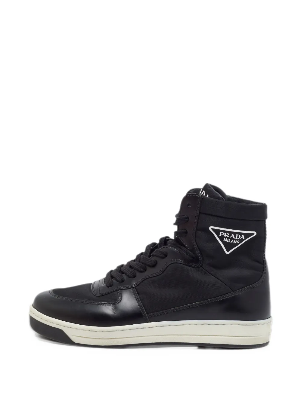 Prada Pre-Owned リナイロン ハイカット スニーカー | ブラック | Image 1