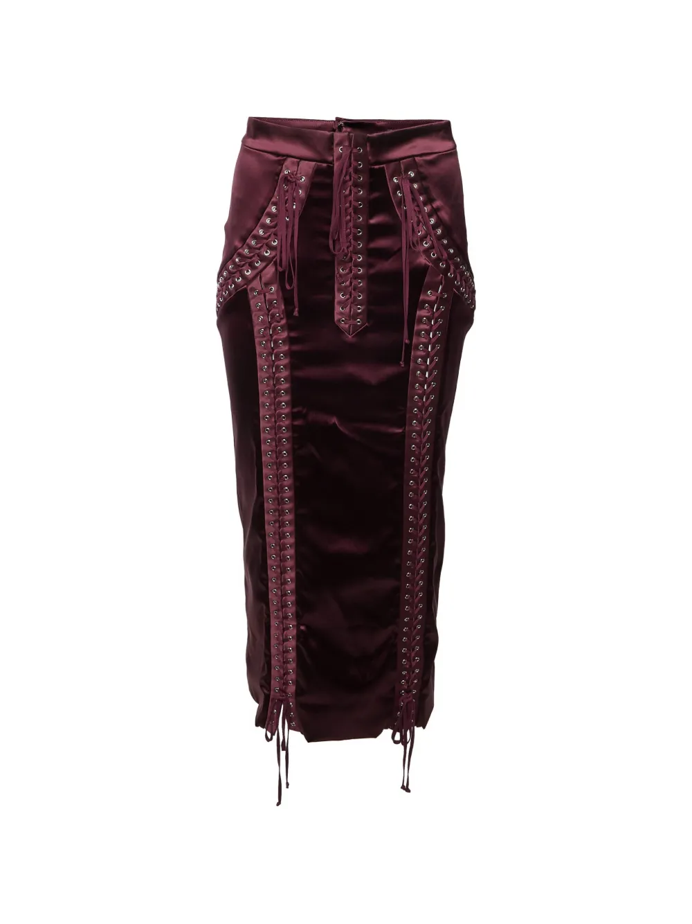 Dolce & Gabbana Pre-Owned lace-up pencil maxi skirt - Rosso