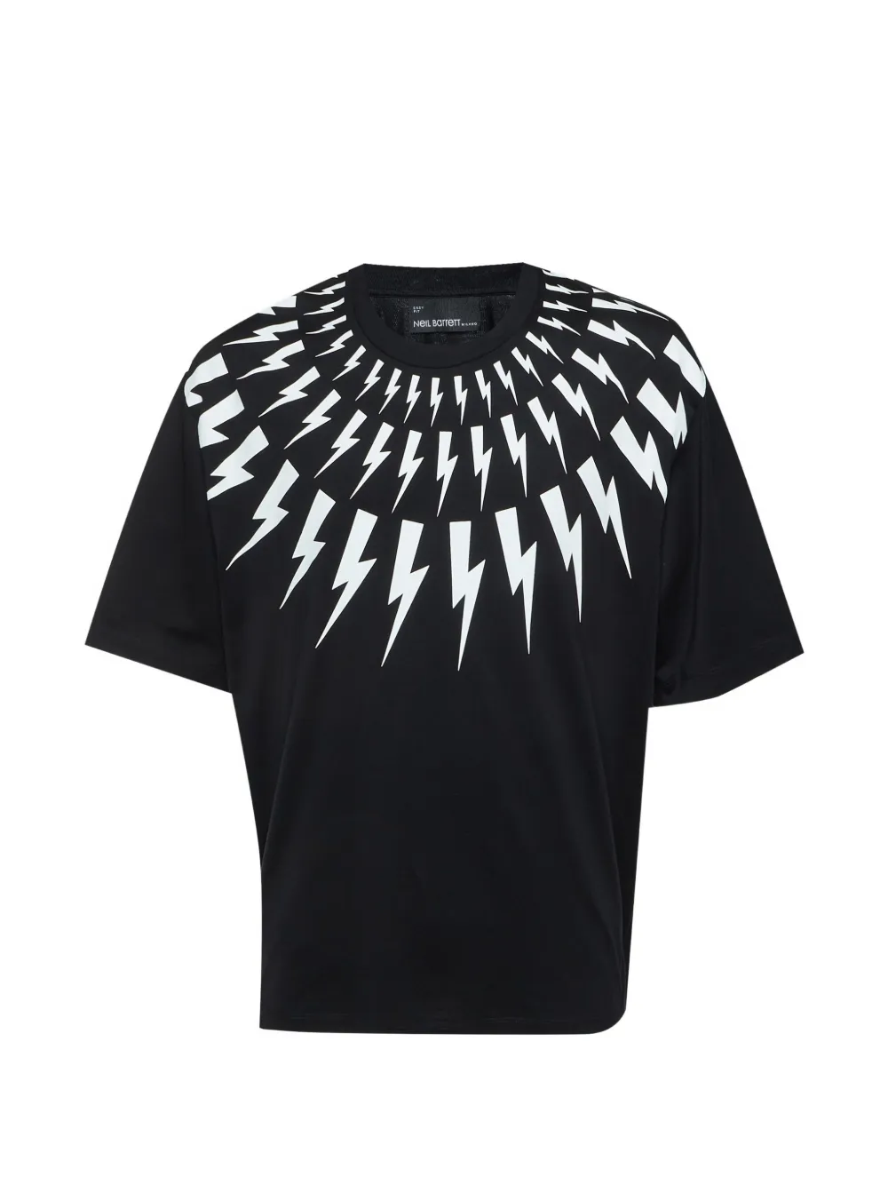 Neil Barrett Thunderbolt-print drop-shoulder T-shirt | Black | Image 1