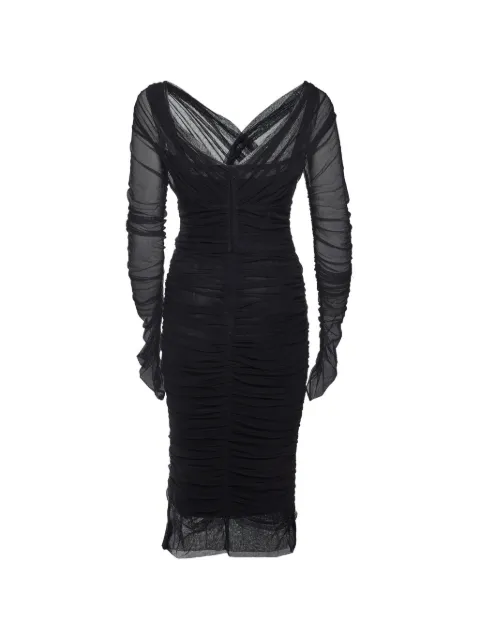 Dolce & Gabbana Pre-Owned ruched tulle midi dress