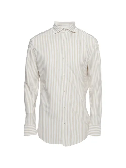 Brunello Cucinelli camisa slim con motivo de rayas