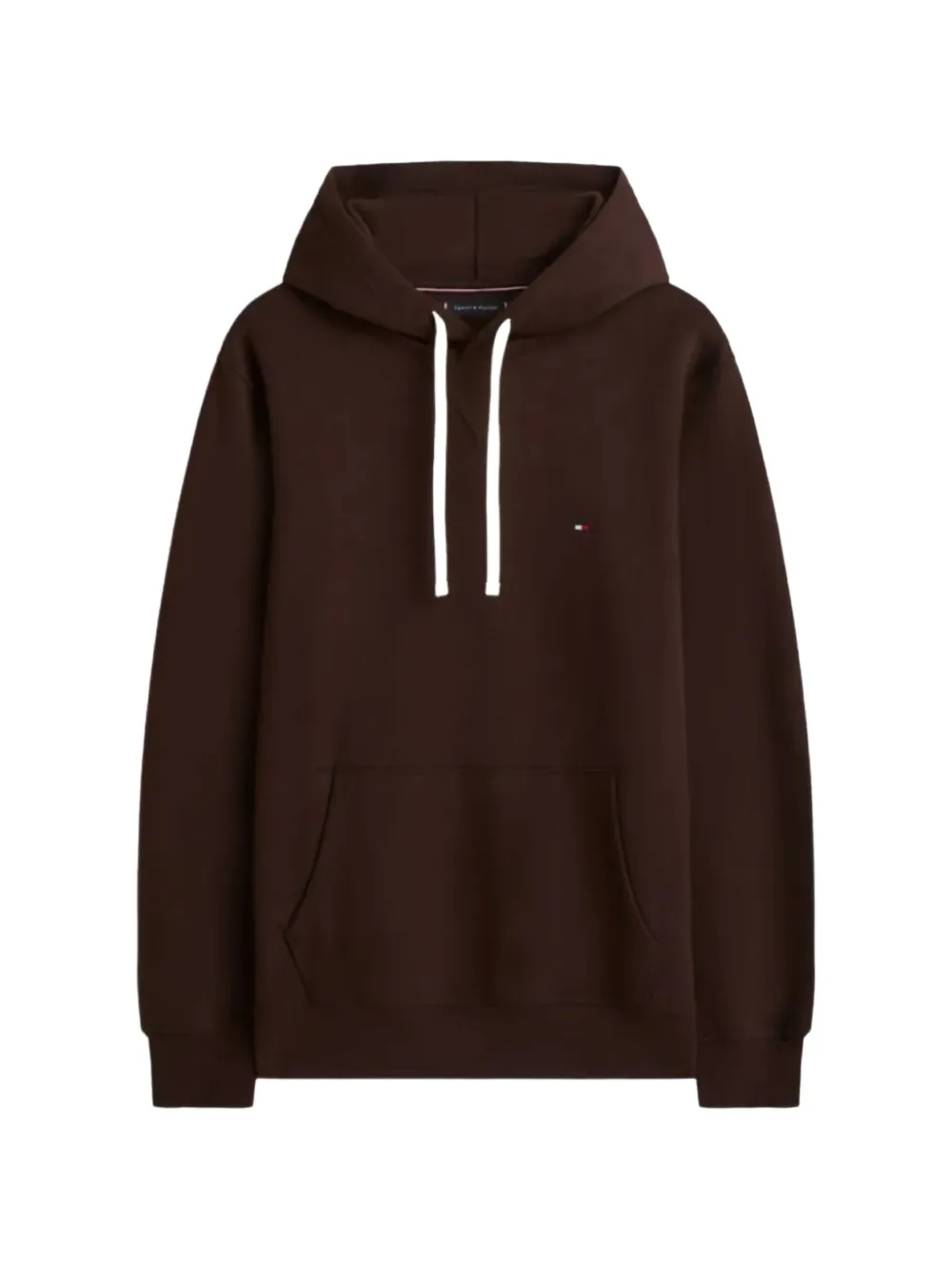 Tommy Hilfiger 로고 자수 드로스트링 후디 | 브라운 | Image 1