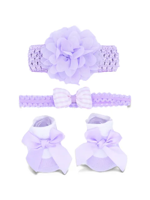 Mimi Tutu hair band and pre-walkers floral gift set (set of three)